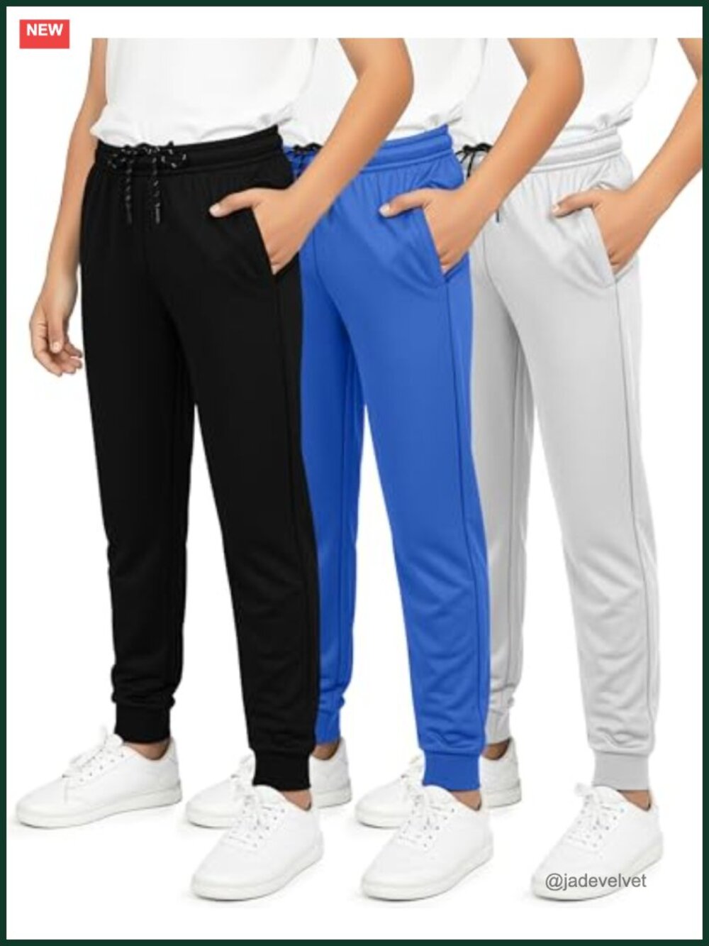 3 Pack Kids Mesh Jogger Sweatpants with Pockets Athletic Pants